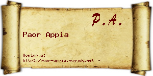 Paor Appia névjegykártya